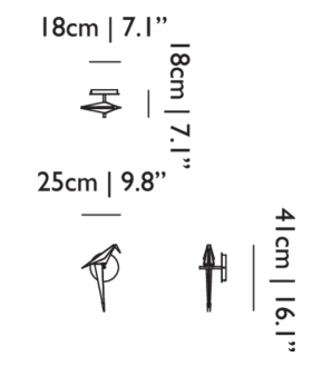 Moooi Lampada Da Parete Perch Light Wall Small Acciaio Alluminio E