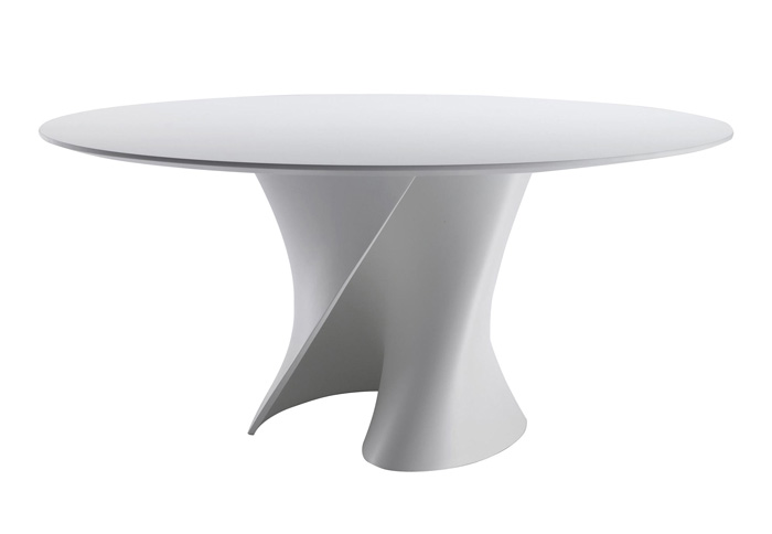 MDF ITALIA tavolo rotondo S TABLE Ø 140 cm (Bianco opaco - Struttura in  Cristalpant ® / Piano in fibra di legno) 