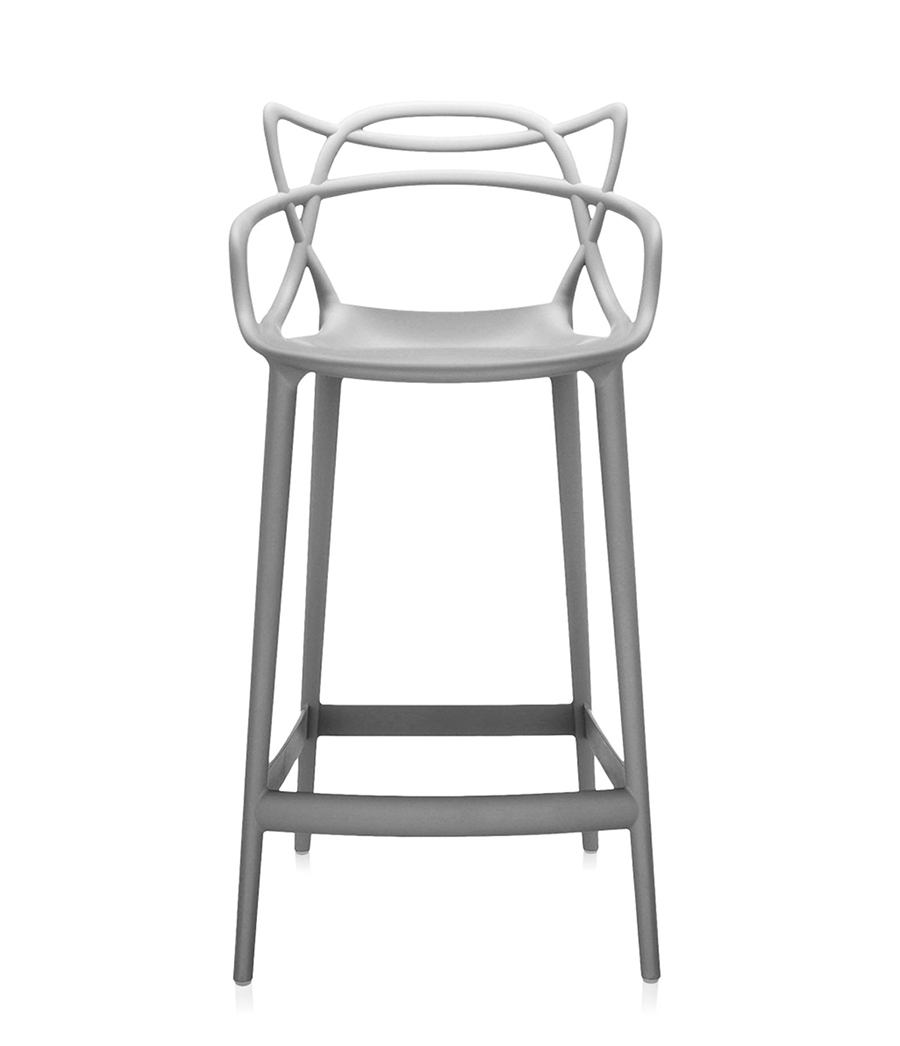 KARTELL sgabello MASTERS STOOL H 65 cm (Grigio - Tecnopolimero  termoplastico riciclato soft touch) 