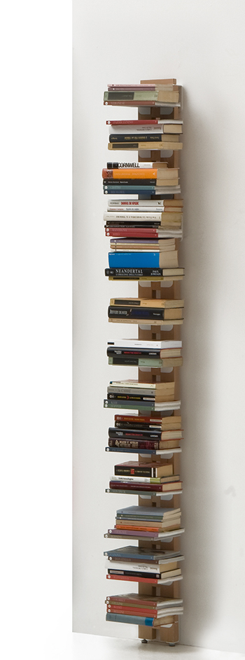 LE ZIE DI MILANO libreria da terra fissata a parete ZIA ORTENSIA (H 202 cm  / Naturale - Massello di faggio e acciaio) 