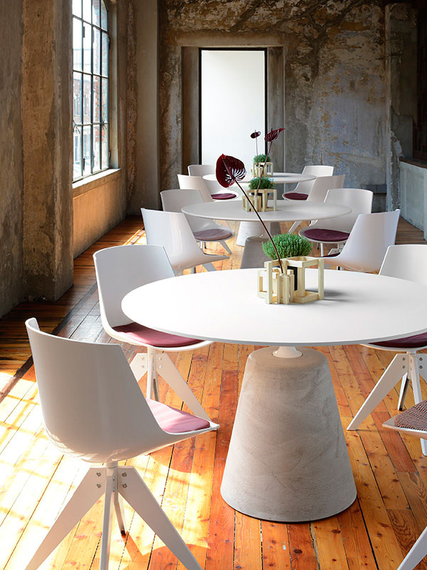 Bagno Italia Tavolo rotondo bianco opaco diametro 100 o 120 cm disponibile  anche con sedie I : : Casa e cucina