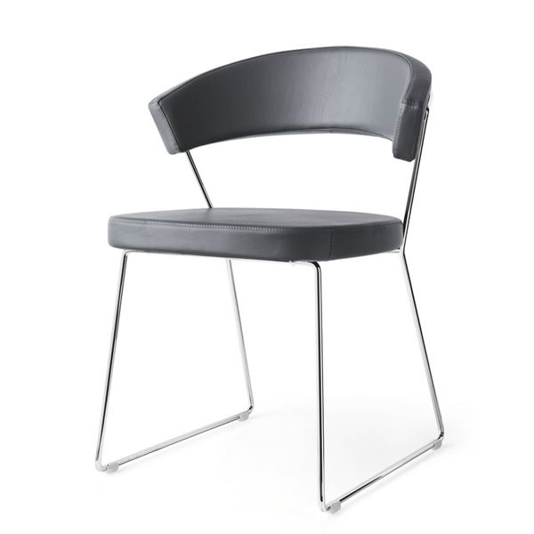 CB/1022 YORK CONNUBIA NEW structure, leather) of (chromed leather set 2 Metal grey - chairs and seat