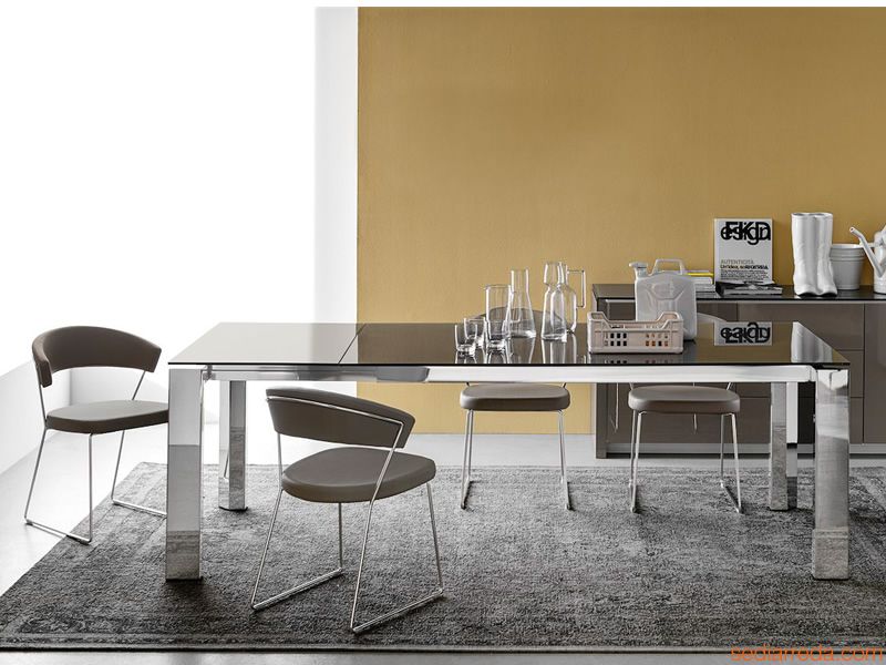 grey leather) 2 set (chromed CB/1022 of leather structure, YORK chairs seat NEW Metal - and CONNUBIA
