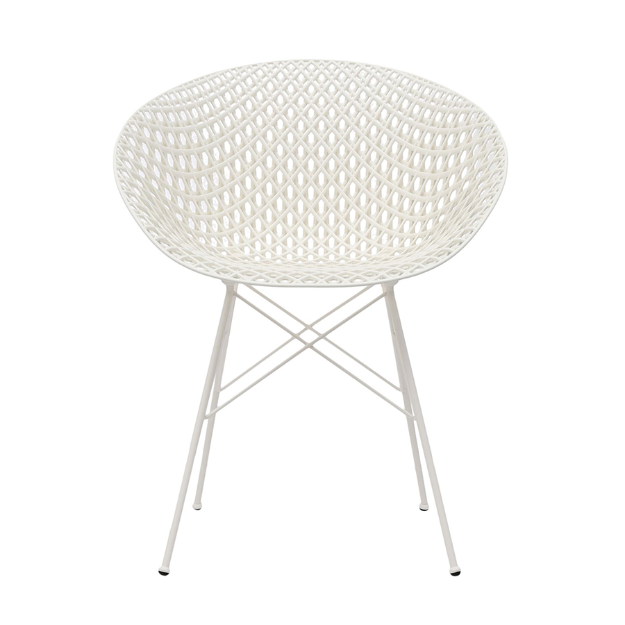 KARTELL sedia SMATRIK (Bianco / Bianco - Policarbonato colorato in massa e  acciaio) 