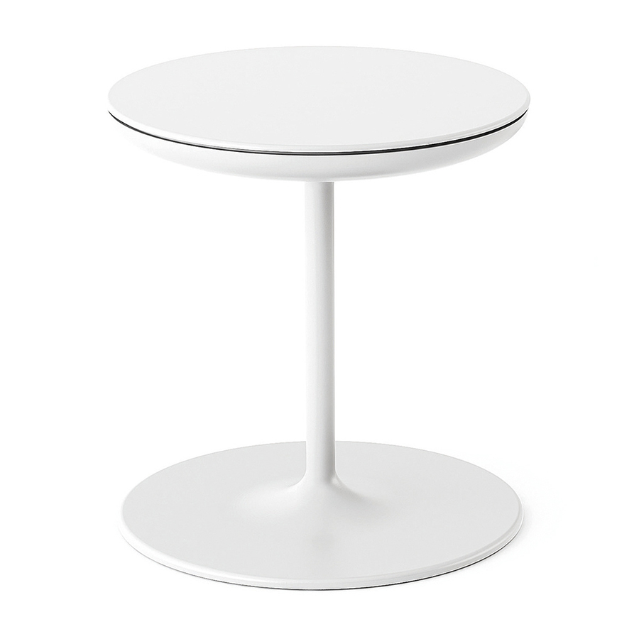 ZANOTTA tavolino contenitore TOI (Bianco - Poliuretano, multistrato  placcato alluminio) 