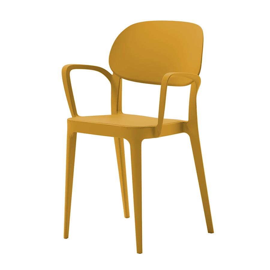 ALMA DESIGN set da 4 sedie con braccioli AMY (Giallo ambra - Polipropilene)  