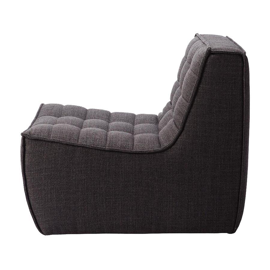 ETHNICRAFT pouf poggiapiedi N701 (Grigio scuro - Tessuto