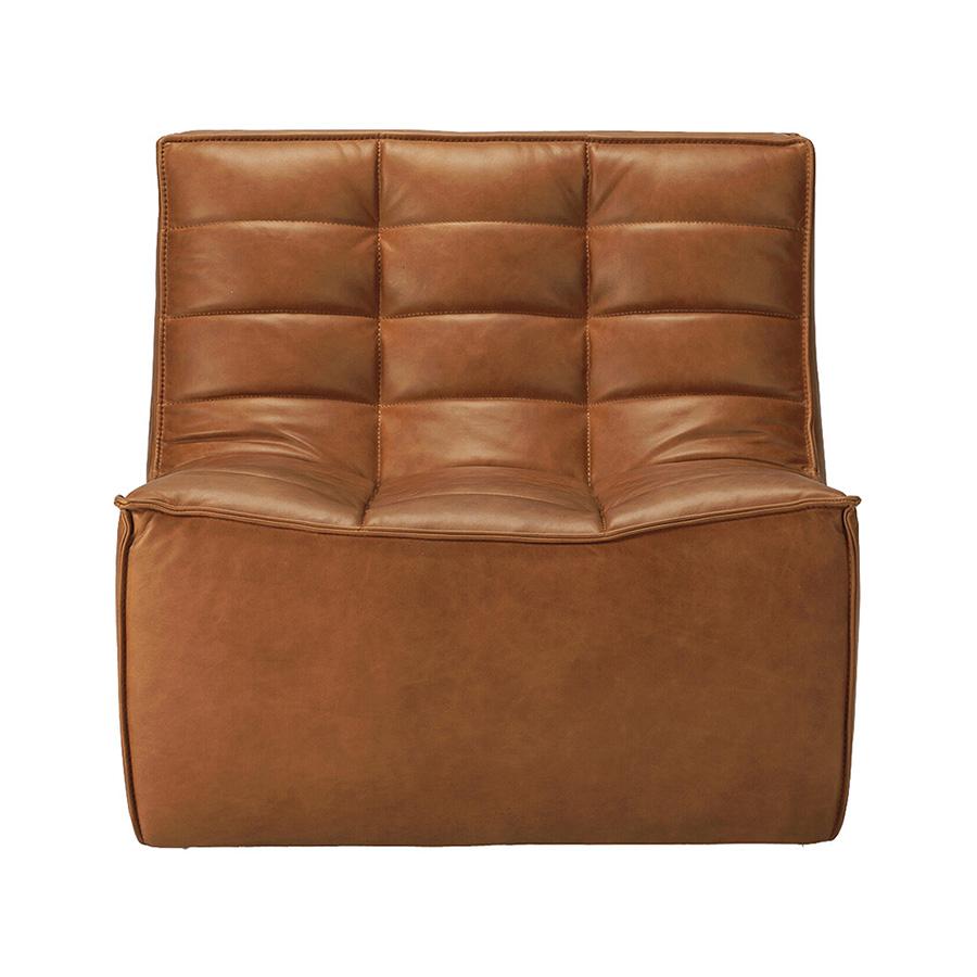 ETHNICRAFT pouf poggiapiedi N701 (Cuoio anticato - Pelle) 