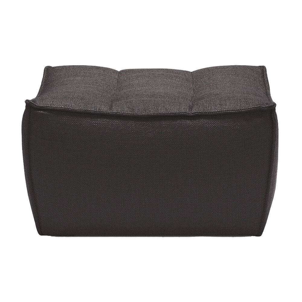 ETHNICRAFT pouf poggiapiedi N701 (Grigio scuro - Tessuto) 