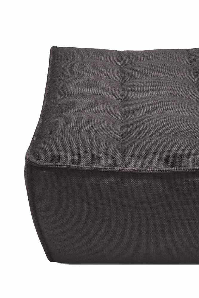 ETHNICRAFT pouf poggiapiedi N701 (Grigio scuro - Tessuto