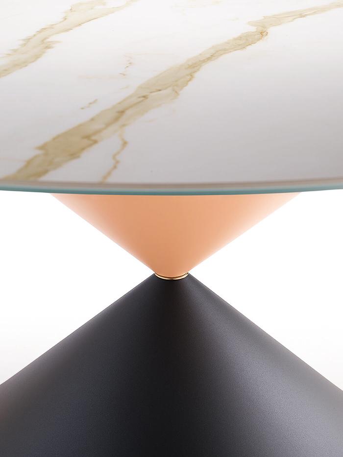 MIDJ tavolo rotondo CLESSIDRA Ø 120 cm (Cat. GVD - Top vetro e base in  metallo) 