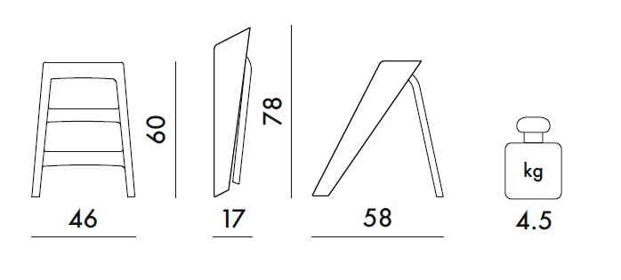 Upper - Scaletta pieghevole Kartell a tre gradini antiscivolo, in metallo e  policarbonato