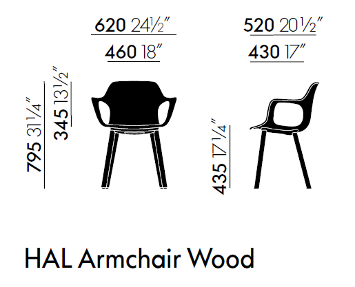 Vitra Hal armchair wood
